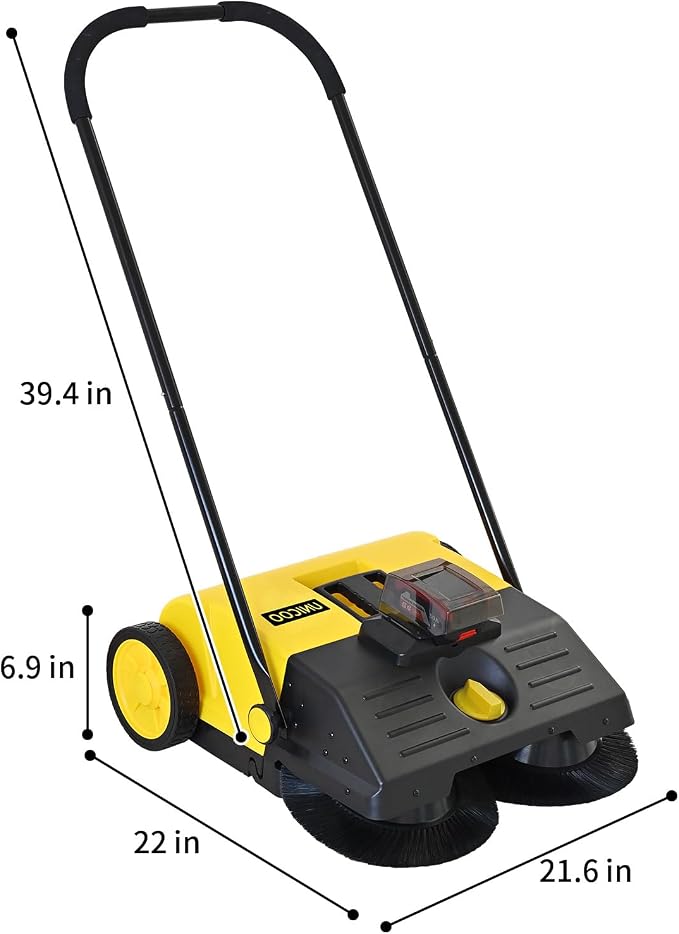 UNICOO® Electric Hand Push Floor Sweeper – Battery Powered Walk-Behind Sweeper - Image 9
