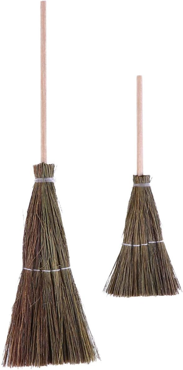 Mini Hand-Woven Decorative Broom 3.93X1.57X0.39In Dollhouse Accessory Lovely by Unknown