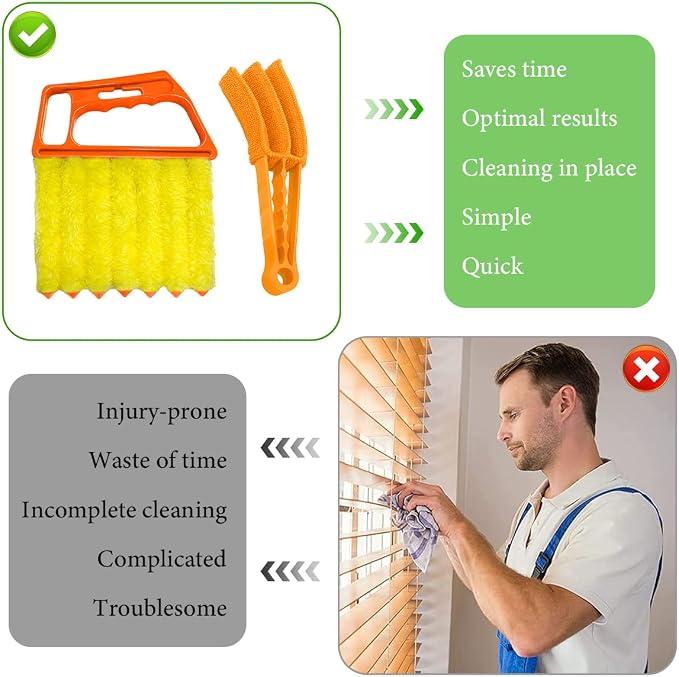 4 PCS Blind Cleaner Duster Tool, Window Venetian Hand-held 7 Finger Dusting - Image 5