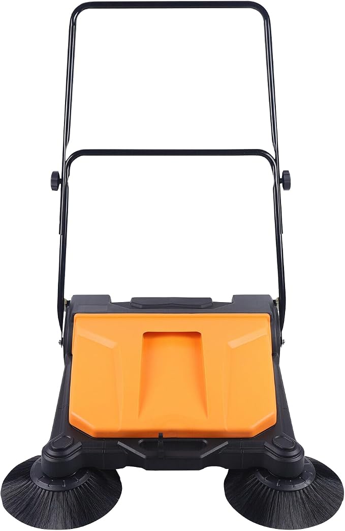 Walk Behind Outdoor Push Sweeper, 26 Inch 15L Walk-Behind Outdoor and Indoor by YUYANSHOP