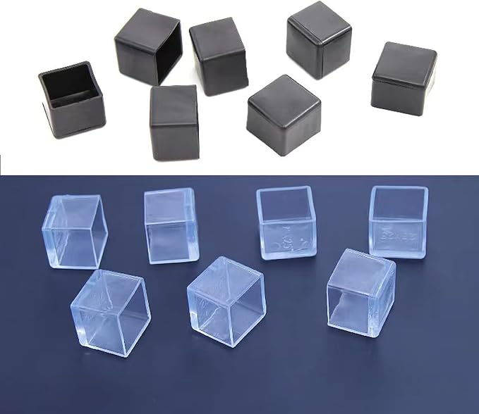 Still Awake 12 Pcs Transparent Square Anti-Slip Rubber Leg Tips Chair Leg Caps - Image 3