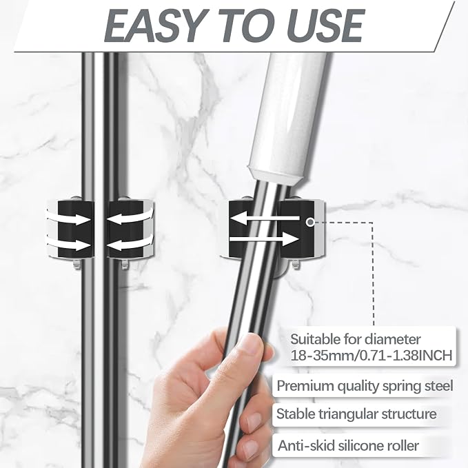 3-H Broom Hanger, Mop Holder Wall Mount 30 Pack, Broom Holder Wall Mount - Image 3