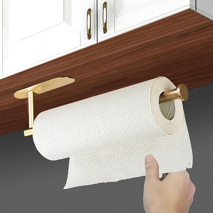 2PCS Fliverly Self Adhesive Paper Towel Holder Under Cabinet Mount, Wall - Image 3