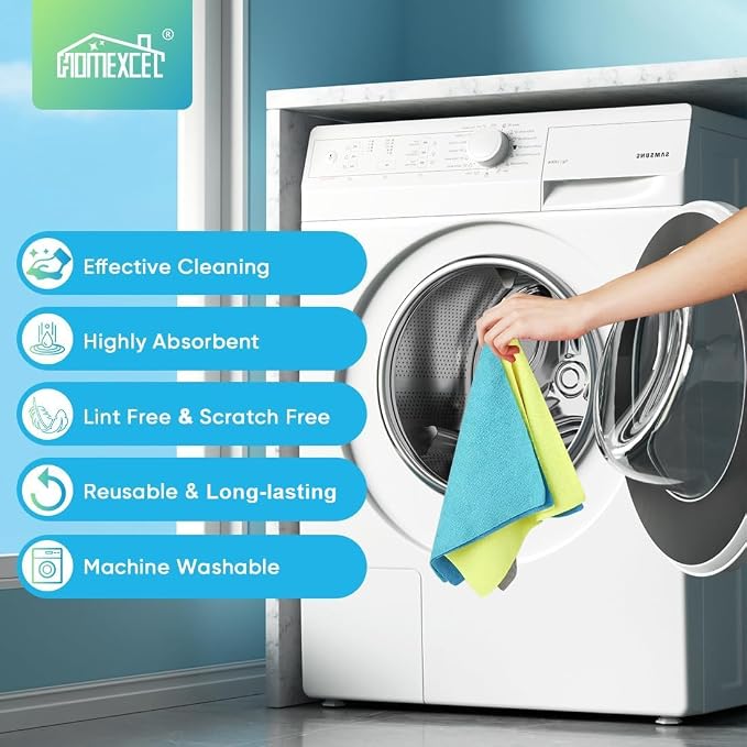 HOMEXCEL Microfiber Cleaning Cloths, 100 Pack Microfiber Towels - Image 7