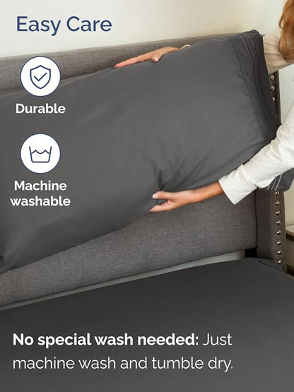 Extra Deep King Sheet Set - 6 Piece Breathable & Cooling Sheets - Hotel Luxury Bed Sheets Set - Easy & Secure Fit - Soft, Wrinkle Free & Comfy Sheets Set - Charcoal Sheet Set with Extra Deep Pockets
