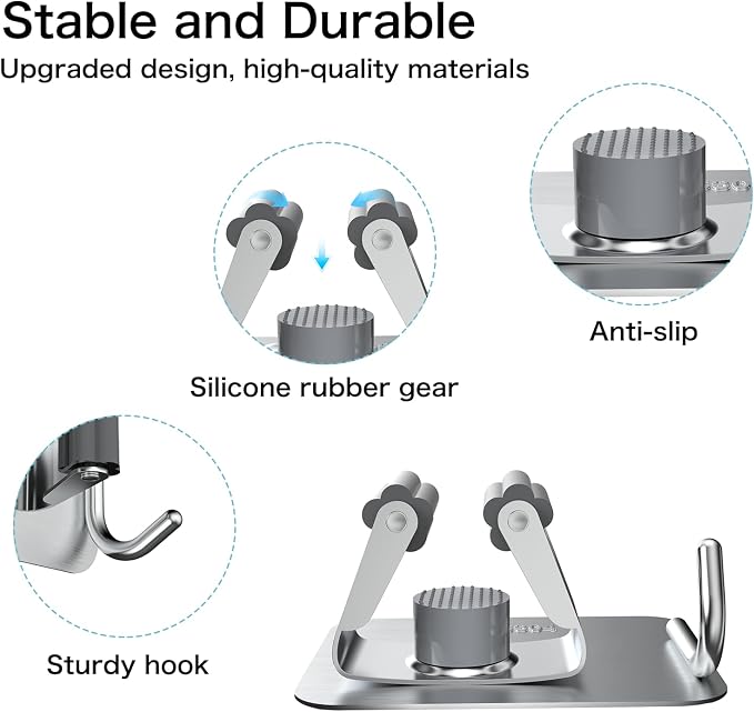 nacena 4 Pack No Drill Self Adhesive Broom Mop Holder Wall Mount - Image 3