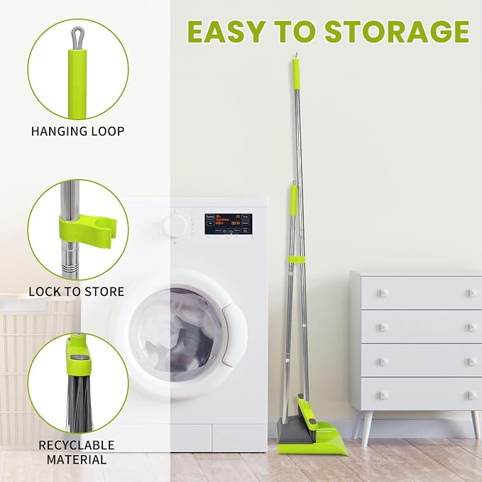Broom and Standing Dustpan Set 50” Angle Broom - Image 7