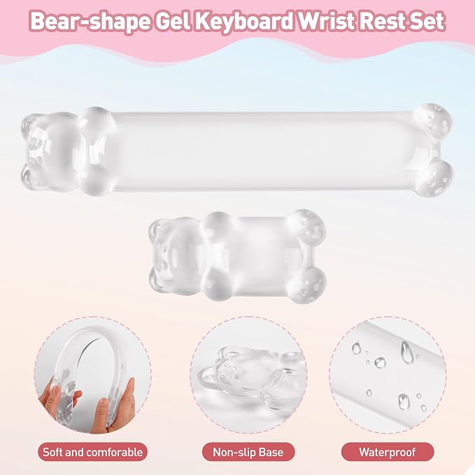 Gel Keyboard and Mouse Wrist Rest Set – Clear Wrist Rest - Image 5