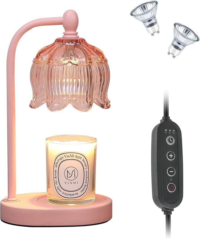 Pink Candle Warmer Lamp with Timer and Dimmer, Mother's Day Gifts - Image 9