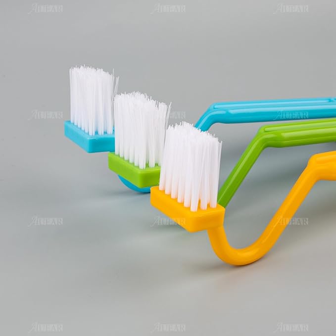 AUEAR, 4 Pack Plastic Curved Small Toilet Brushes Cleaning - Image 4