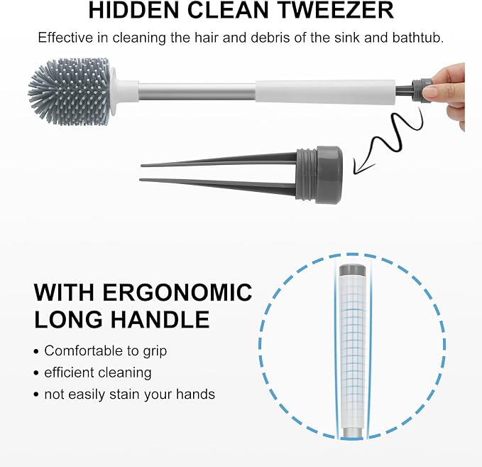 SetSail Silicone Toilet Bowl Brush and Holder Automatic Toilet Brushes - Image 3