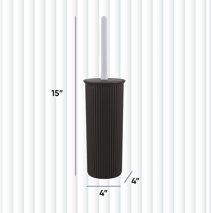 Superio Decorative Plastic Toilet Bowl Brush and Holder Set, Cleaner Scrubber - Image 2