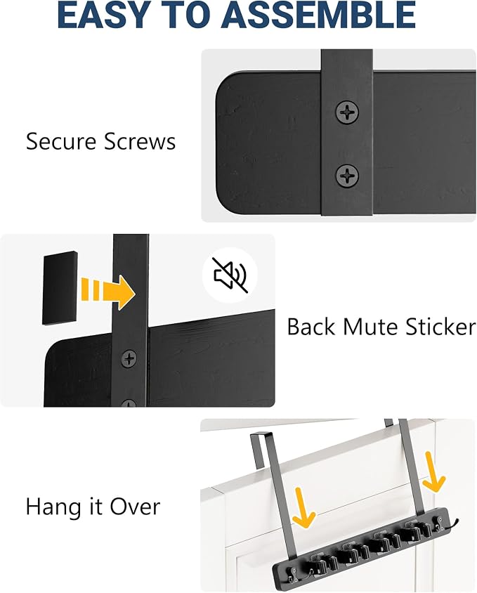 Lorbro Broom Holder Door Mount, Over the Door Broom and Mop Holder - Image 8