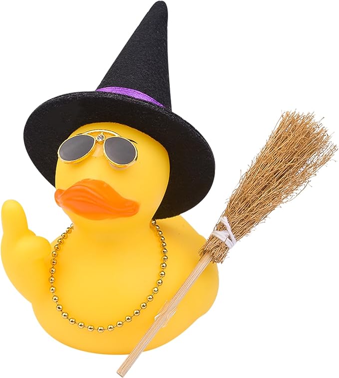 Halloween 3.15" Fun Rubber Duck Witch Duck Car Dashboard Decorations Halloween by CoFuBcad