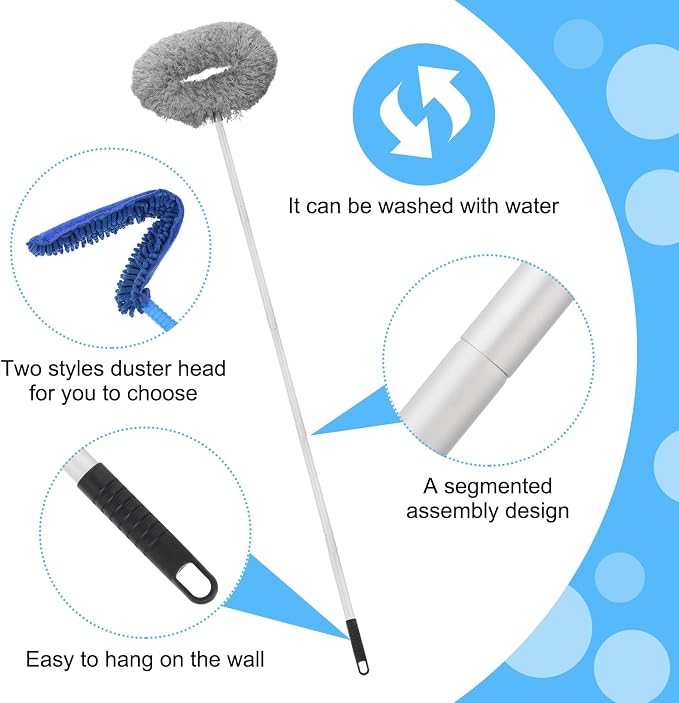 PATIKIL Ceiling Fan Cleaner Duster, 12.9" to 59", 2 in 1 Microfiber Duster - Image 4