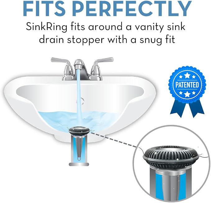 Bathroom Sink Hair Catcher for Pop-Up Drain – SinkRing 1.57" Precision Strainer - Image 3