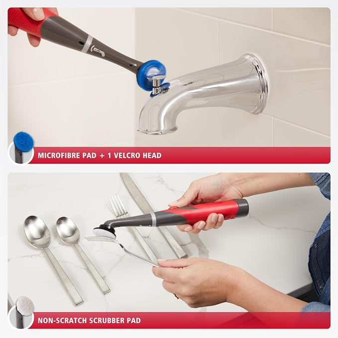 Rubbermaid Reveal Power Scrubber 18-Piece Kit, Cordless Electric Battery - Image 8