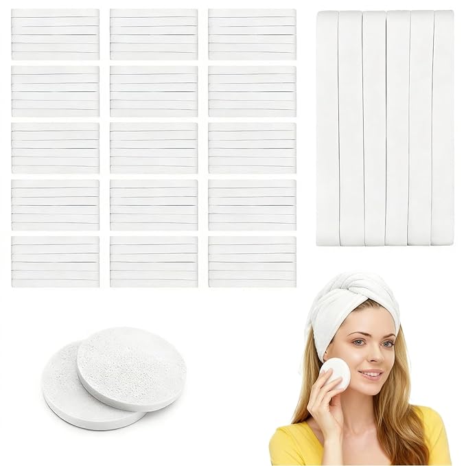 120 PCS Compressed Facial Sponges, Natural Cellulose Face Cleaning Pads by KarsJeGu