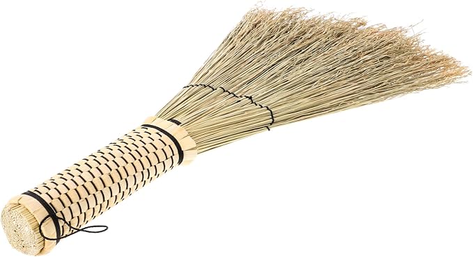 Mini Woven Corn Broom with Short Handle Soft Brush by TOGEVAL