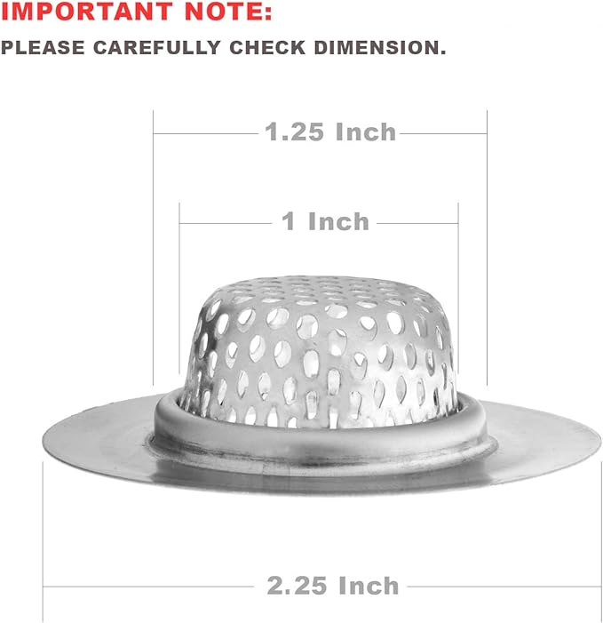 4 Pcs - Bathroom Sink Strainers and Stopper Plug - 2.125" Top / 1" Basket - Image 3