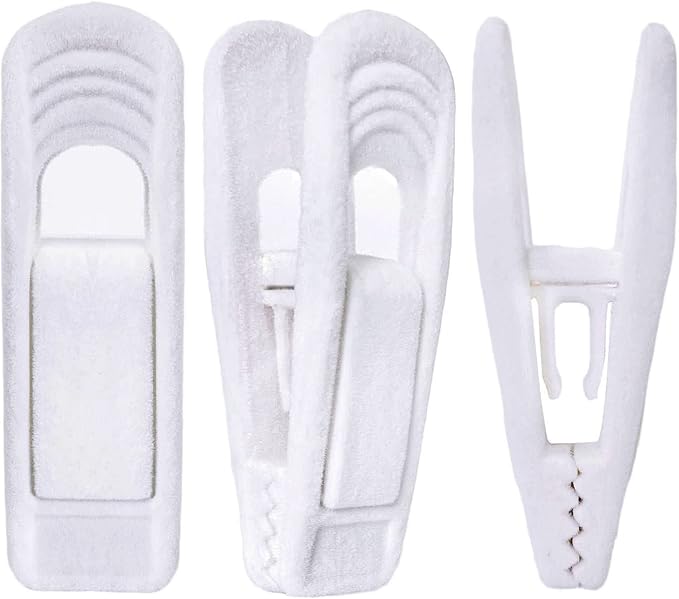 White Velvet Hangers Clips 40 PCS, Pants Hangers Velvet Clips Easily Add to by TOFIIGREM