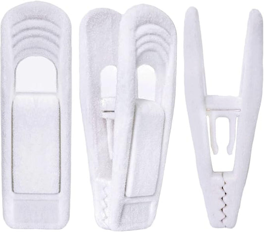 White Velvet Hangers Clips 40 PCS, Pants Hangers Velvet Clips Easily Add to by TOFIIGREM