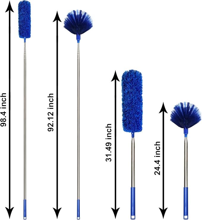 Cobweb Dusters with Extension Pole 100-inch, Spider Web Brush & Ceiling - Image 2