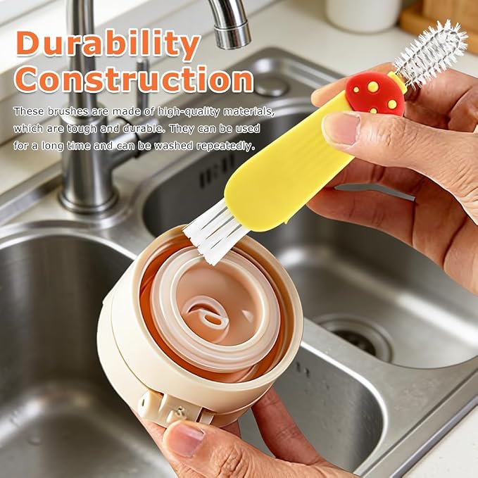3 in 1 Cup Lid Cleaning Brush Multifunctional Cup Lid Ga-p Cleaner, Portable - Image 7