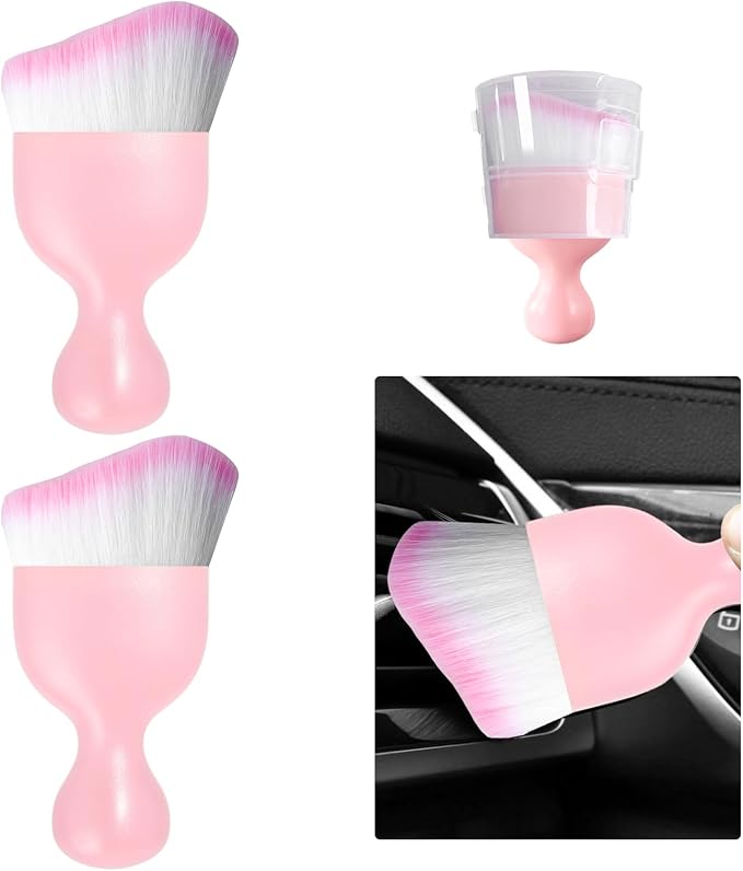 Ziciner 2 PCS Car Detailing Brush, Curved Soft Bristles Auto Removal Dust by Ziciner