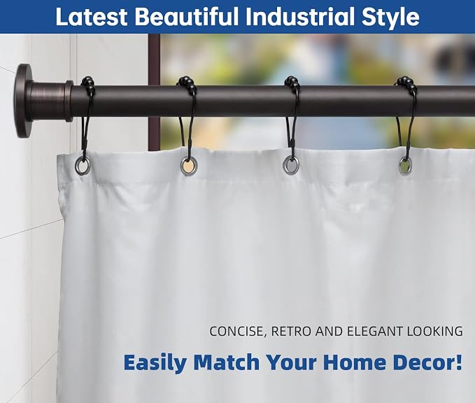 BRIOFOX Industrial Shower Curtain Rod - Image 2