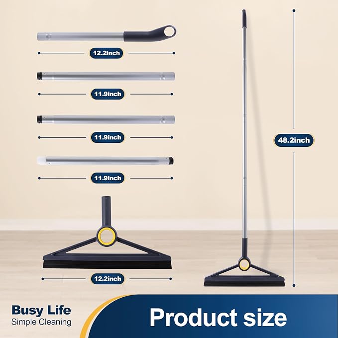 Yocada Floor Squeegee TPR Rubber Blade Scrubber Squeegee Adjustable - Image 2