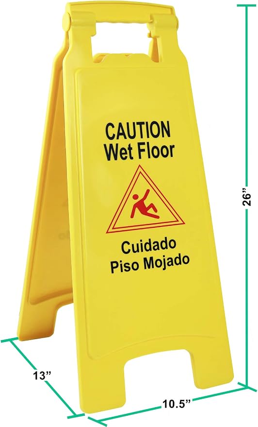 Galashield Wet Floor Sign 3 Pack 2-Sided Safety Yellow Warning Signs Commercial - Image 2
