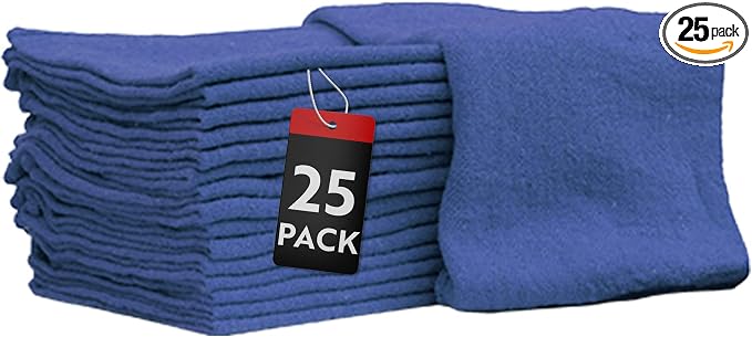 Nabob Wipers Auto Mechanic Shop Towels 25 Pack Bulk Shop Rags 100% Cotton Size by Nabob+Wipers