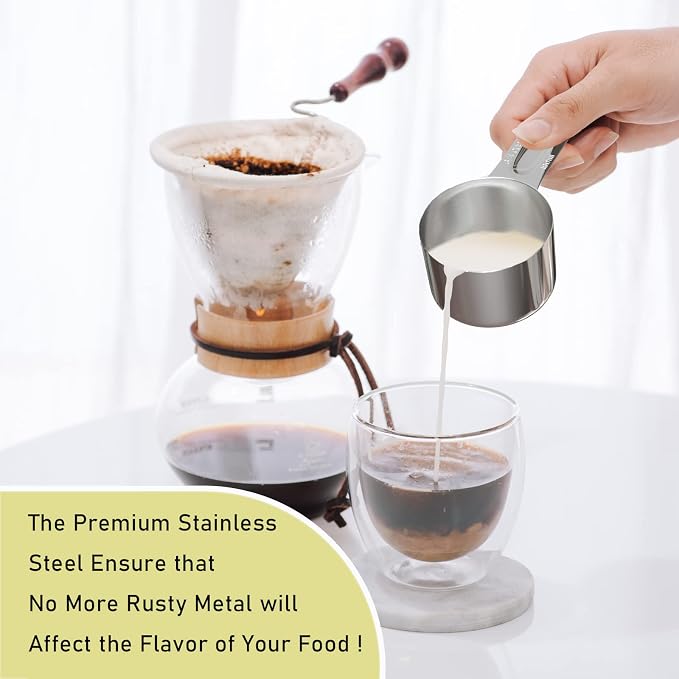 2PCS 3/4Cup Single Measuring Cup, Stainless Steel Measure Scoop, Metric and US - Image 4