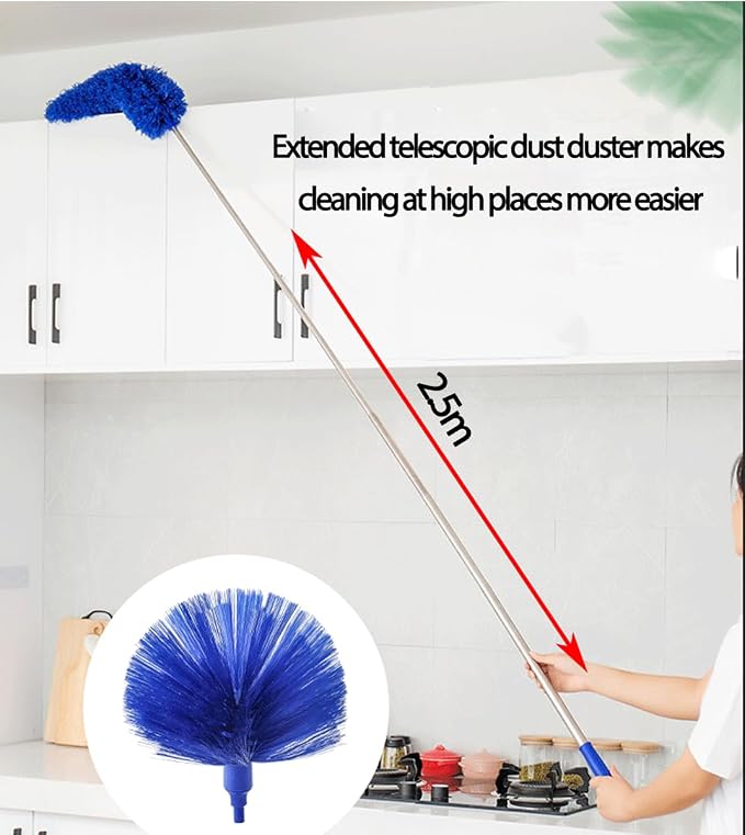 Cobweb Duster with Extension Pole, Ceiling Cob Web Cleaner Kit with 2 Duster - Image 3