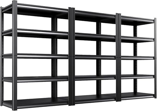 Set of 3 71"HGarage Shelving-2050LBS 5 Tier Storage Shelves, Adjustable Heavy by Unknown