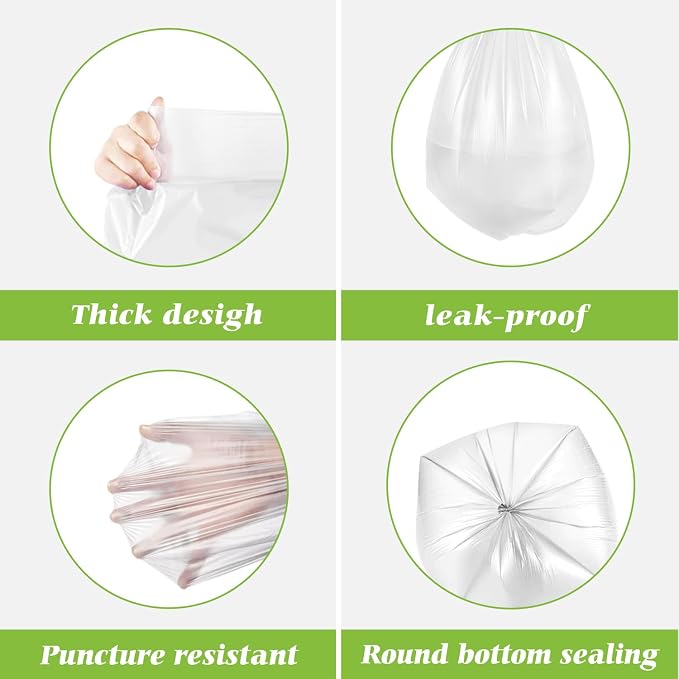 Teivio 3 Gallon 150 Counts Strong Trash Bags Garbage Bags, Bathroom Trash Can - Image 4