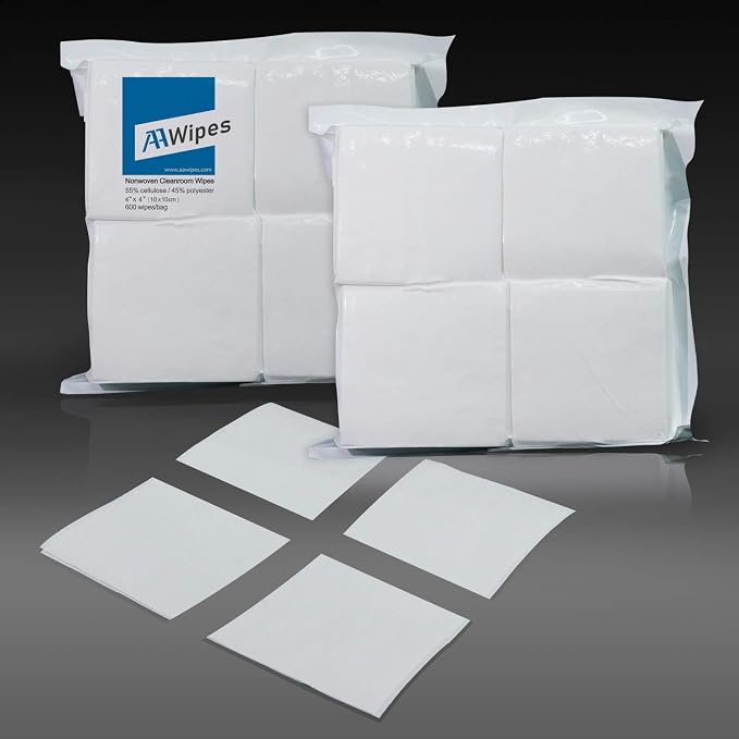AAwipes Cleanroom Wipes Lint Free Wipes 4" x 4" Cellulose/Polyester Blend - Image 2