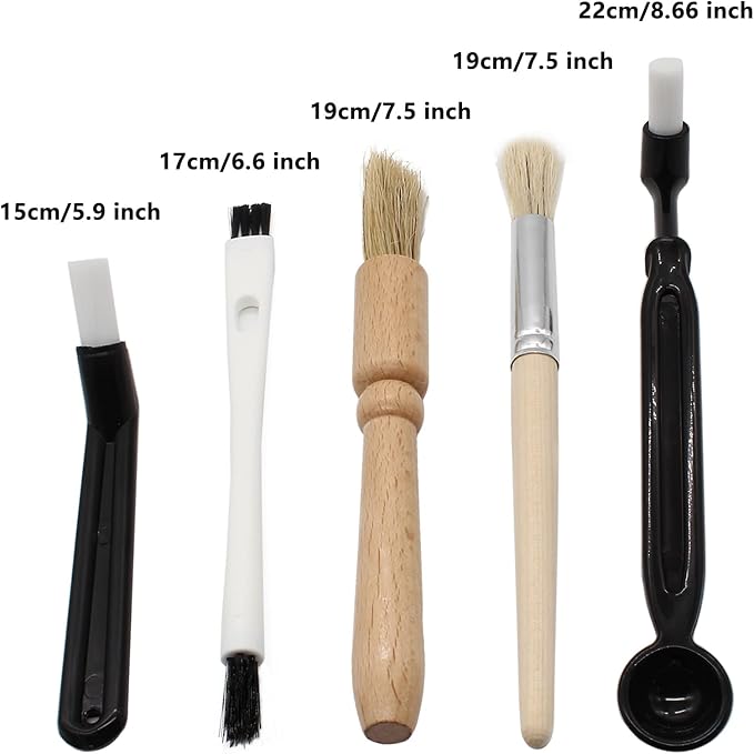 Coffee Grinder Cleaning Brush, Espresso Machine Brush Kit Wood Handle & Natural - Image 2