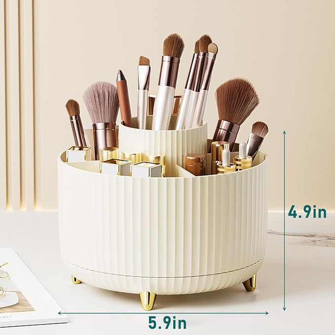 Diesisa Makeup Brush Holder Organizer, 360° Rotating Makeup Brush Organizer - Image 7