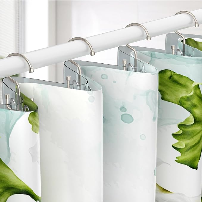 Goowin Shower Curtain Hooks, Shower Curtain Rings, Metal Shower Curtain Hangers - Image 2