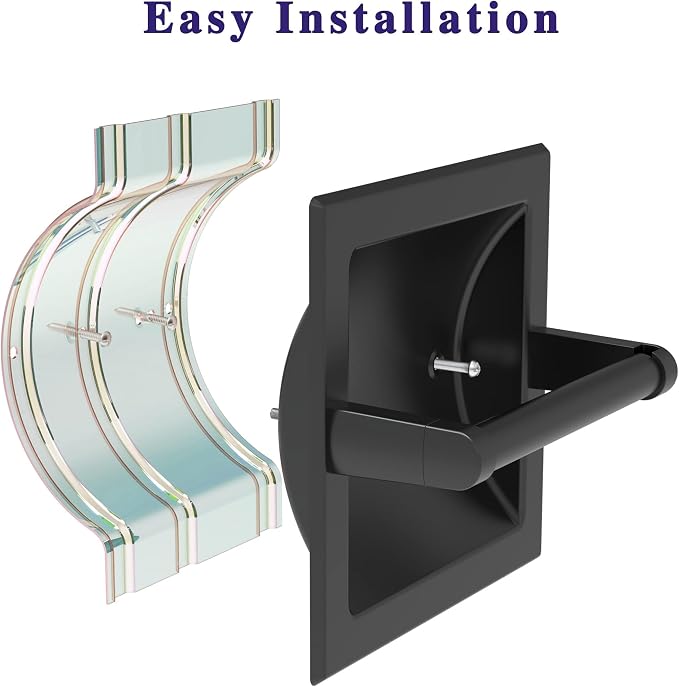 Matte Black Recessed Toilet Paper Holder - Image 5
