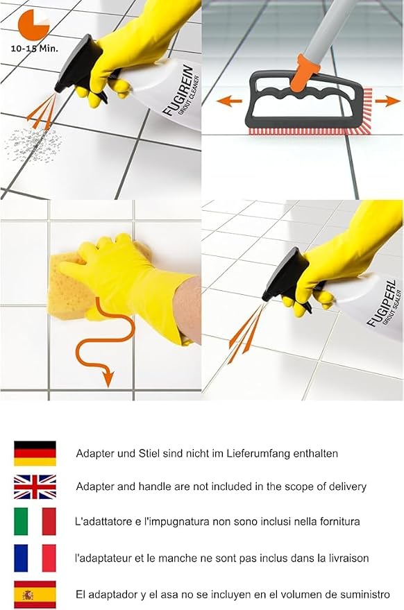 Fuginator Scrub Brush for Tile and Grout: Stiff Nylon Bristle Scrubbing Brush - Image 3