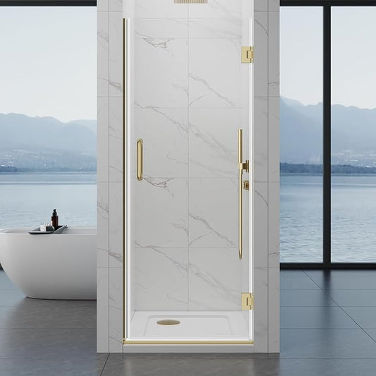 Framelss Single Swing Hinged Shower Door, 5/16" Tempered Glass by YTSAHSTT