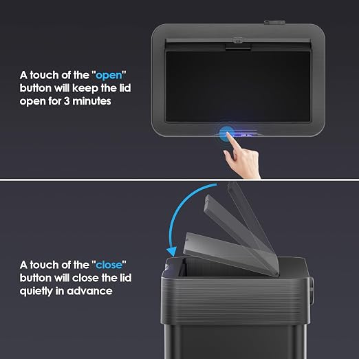 TLSUNNY 18.5 Gallon Motion Sensor Trash Can, Touchless Automatic Garbage Can - Image 4