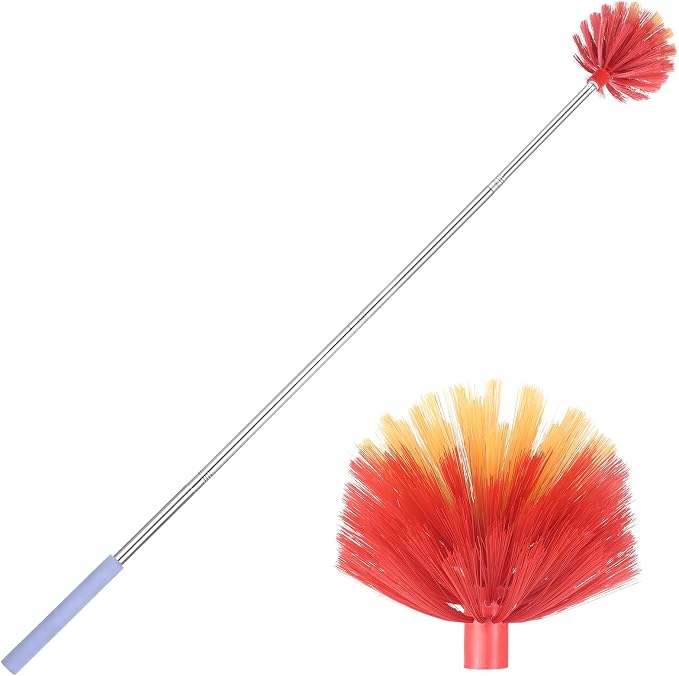Cobweb Duster with Extension Pole, Washable Duster with Medium-Stiff Bristles by Unknown