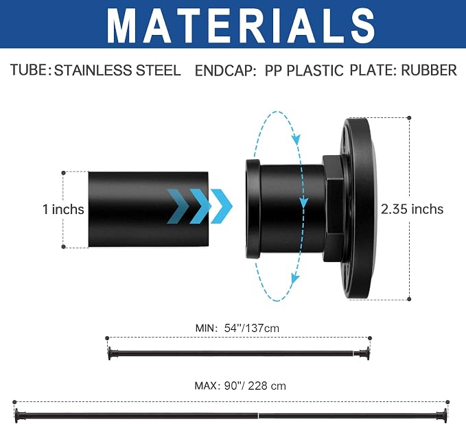 BRIOFOX Industrial Shower Curtain Rod - Image 6