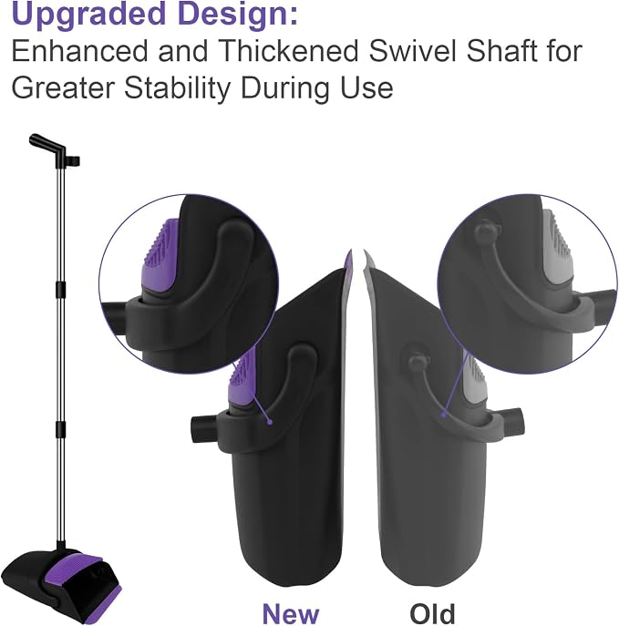 Broom and Dustpan Set, Upright Purple Broom - Image 3