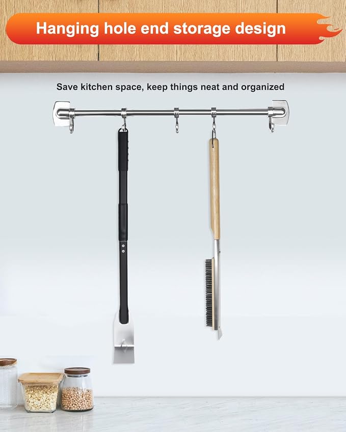 2PCS Pizza Oven Accessories Set, Pizza Brush, Ash Rake - Image 5