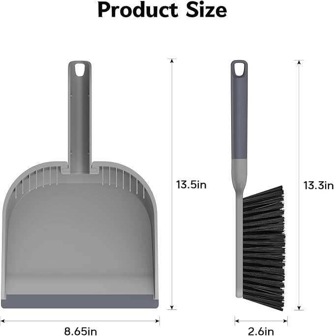 SetSail Small Dustpan and Brush Set, Nesting Snap-On Handheld Broom and Dust Pan - Image 2